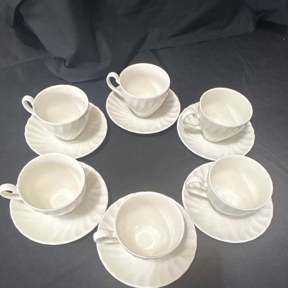 Johnson Brothers Regency, Staffordshire England White Cup & Saucer Set of 6